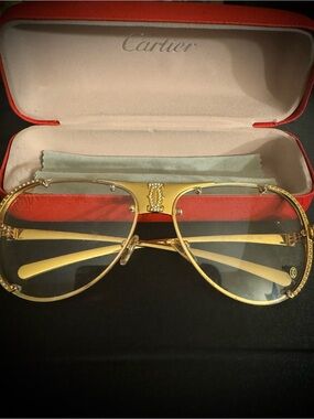 “Cartier” Gold Sunglasses